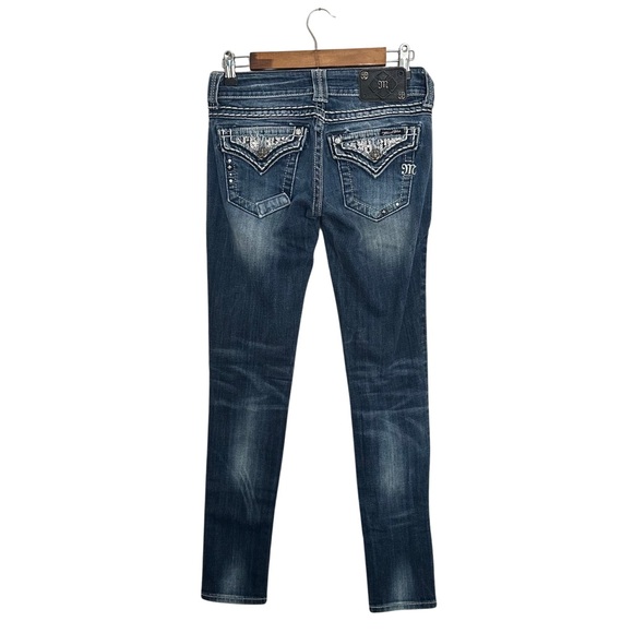 MissMe Jeans Style: JE544052L Skinny Jean, Women's size 25, Sequins Studs Jewels - Picture 2 of 7